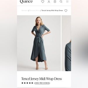 Quince tencel midi wrap dress
